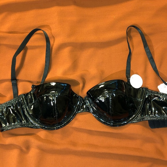 Forever 21 Other - Black Goth Patent Push Up Bra